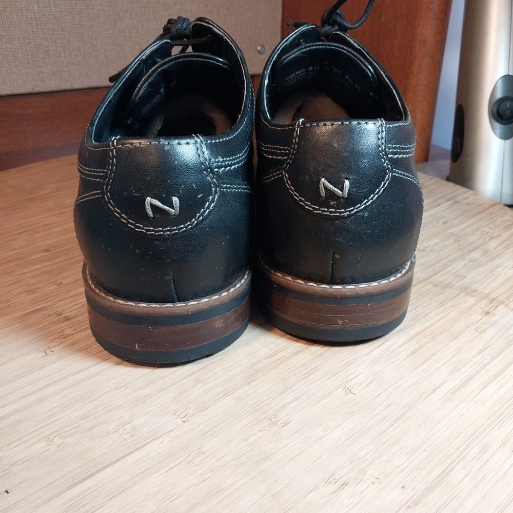 Nunn Bush Shoes Men's 9.5M Comfort Support Dress Oxford Black Leather Lace Up - Picture 5 of 9